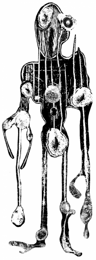 Cykl:Od natury do abstrakcji - hybrydalne figury w linorycie
