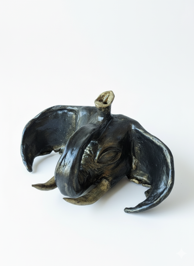 Ręcznie robiony słoń z gliny – dekoracja / kadzidełko