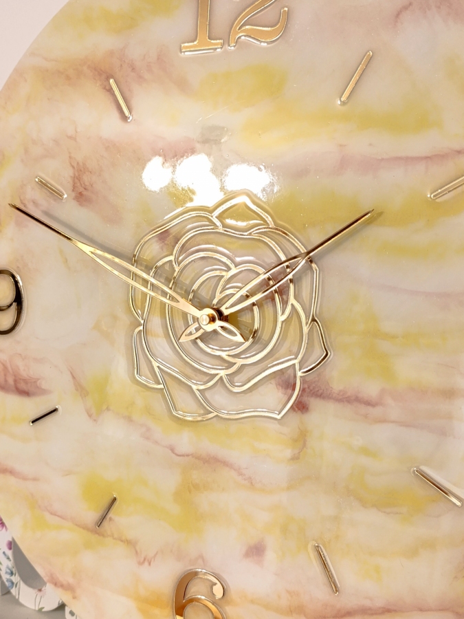 Duży zegar ścienny z żywicy epoksydowej 50 cm