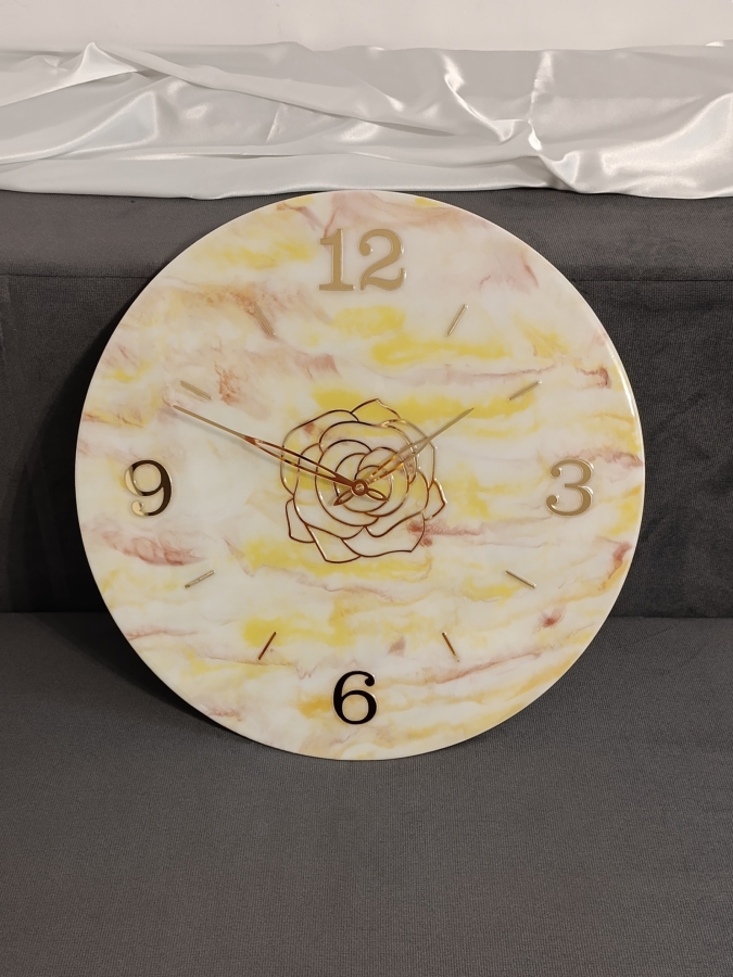 Duży zegar ścienny z żywicy epoksydowej 50 cm