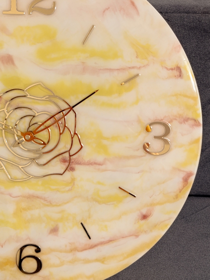 Duży zegar ścienny z żywicy epoksydowej 50 cm