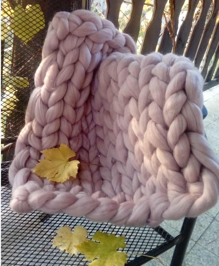 Kocyk z wełny czesankowej merynos