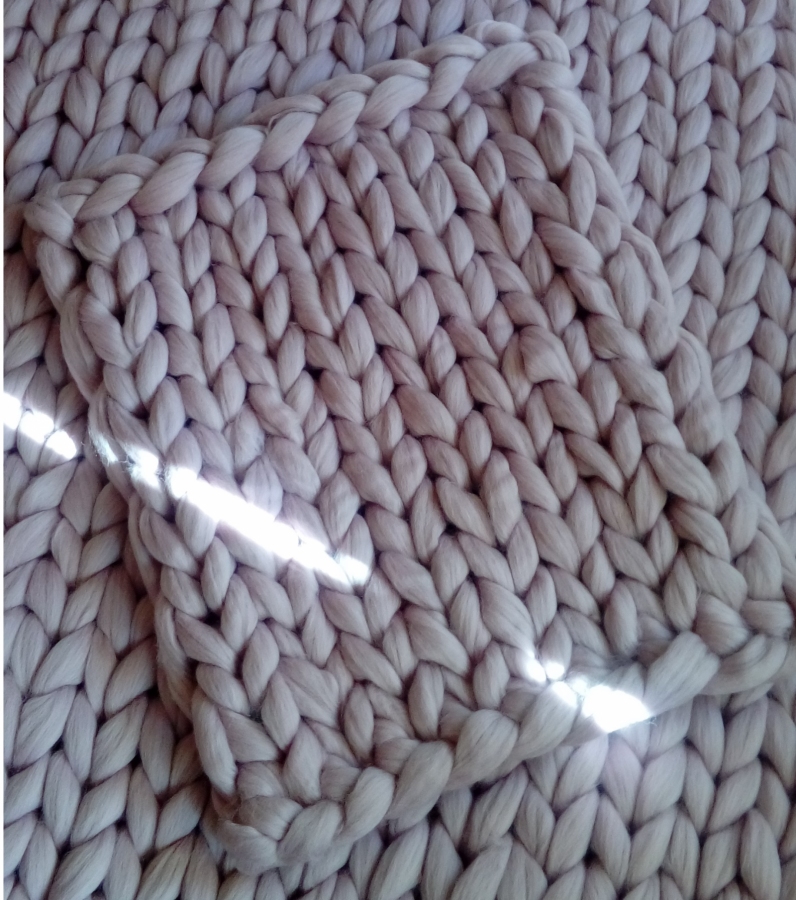 Kocyk z wełny czesankowej merynos