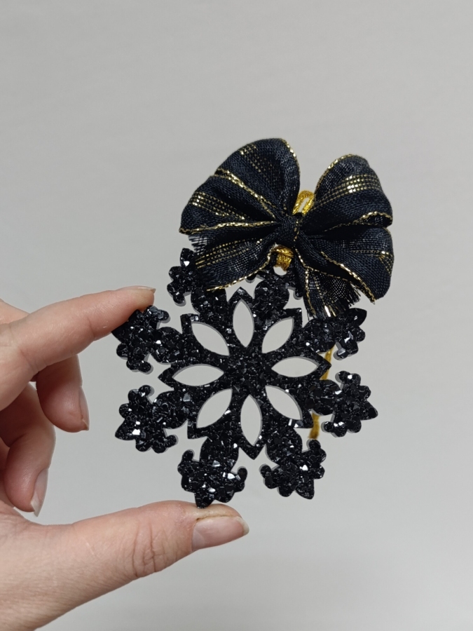 Zestaw 3 ozdób świątecznych – śnieżynki z żywicy epoksydowej