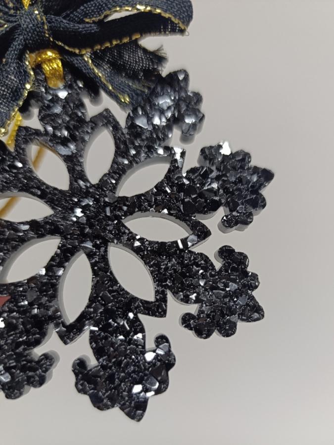 Zestaw 3 ozdób świątecznych – śnieżynki z żywicy epoksydowej