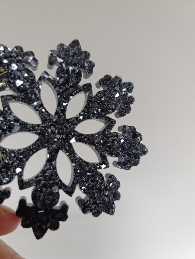 Zestaw 3 ozdób świątecznych – śnieżynki z żywicy epoksydowej