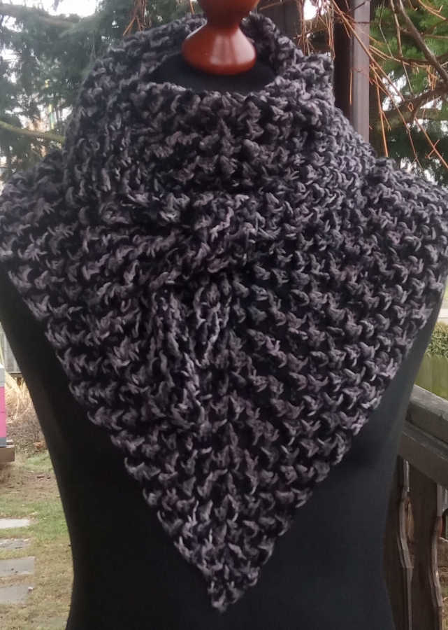 Chusta szary melanż z bawełną