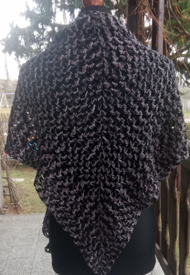 Chusta szary melanż z bawełną