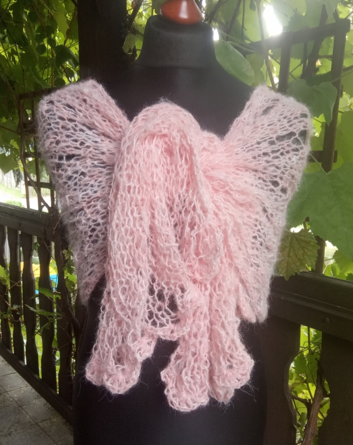 Moherowy szal z alpaką