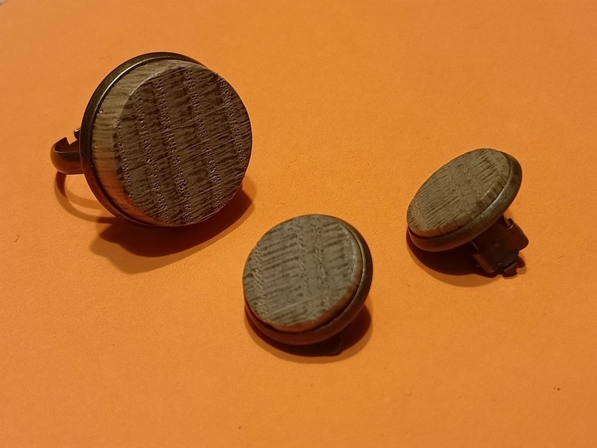 klipsy drugie z dębu