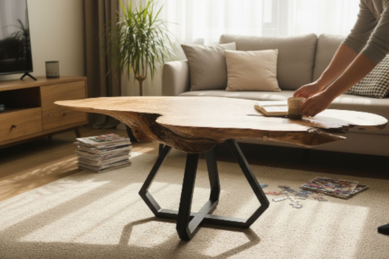 Stolik z litego drewna