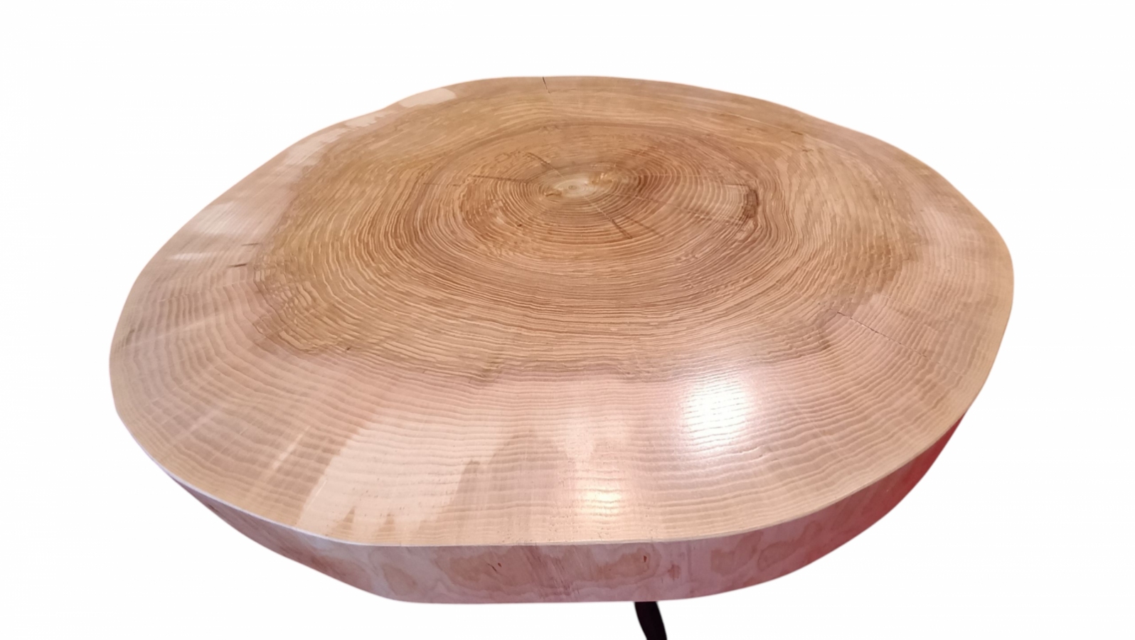 Zestaw 2 stolików kawowych z litego drewna Zegar z plastra 3