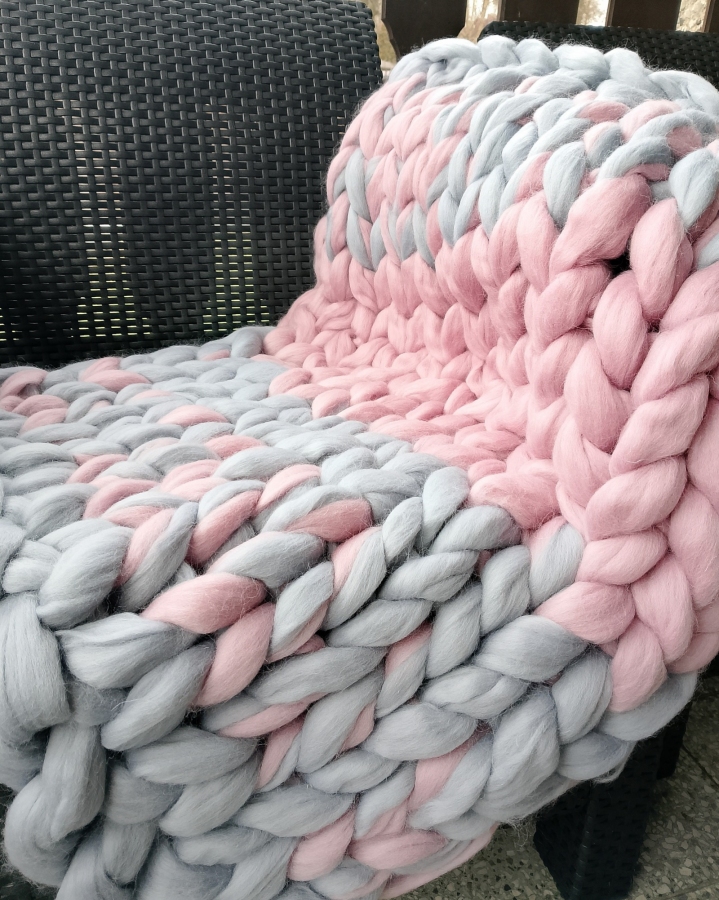 Kocyk z wełny czesankowej 100% merynos