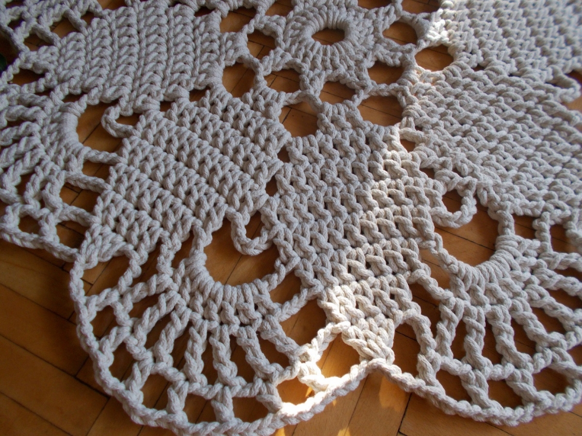 Dywan Kremowy ze sznurka bawełnianego