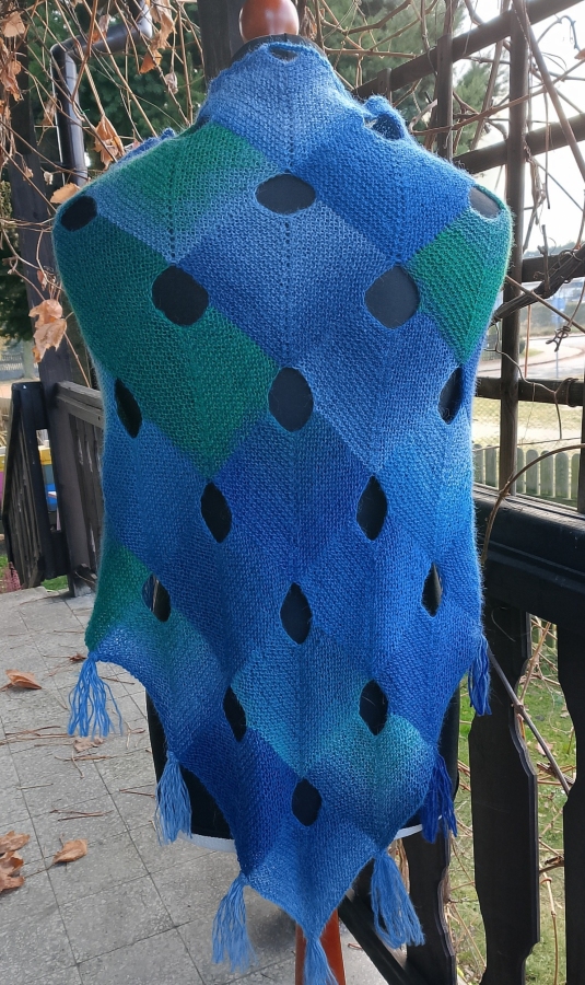 Chusta niebiesko turkusowo zielona