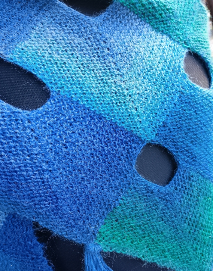 Chusta niebiesko turkusowo zielona