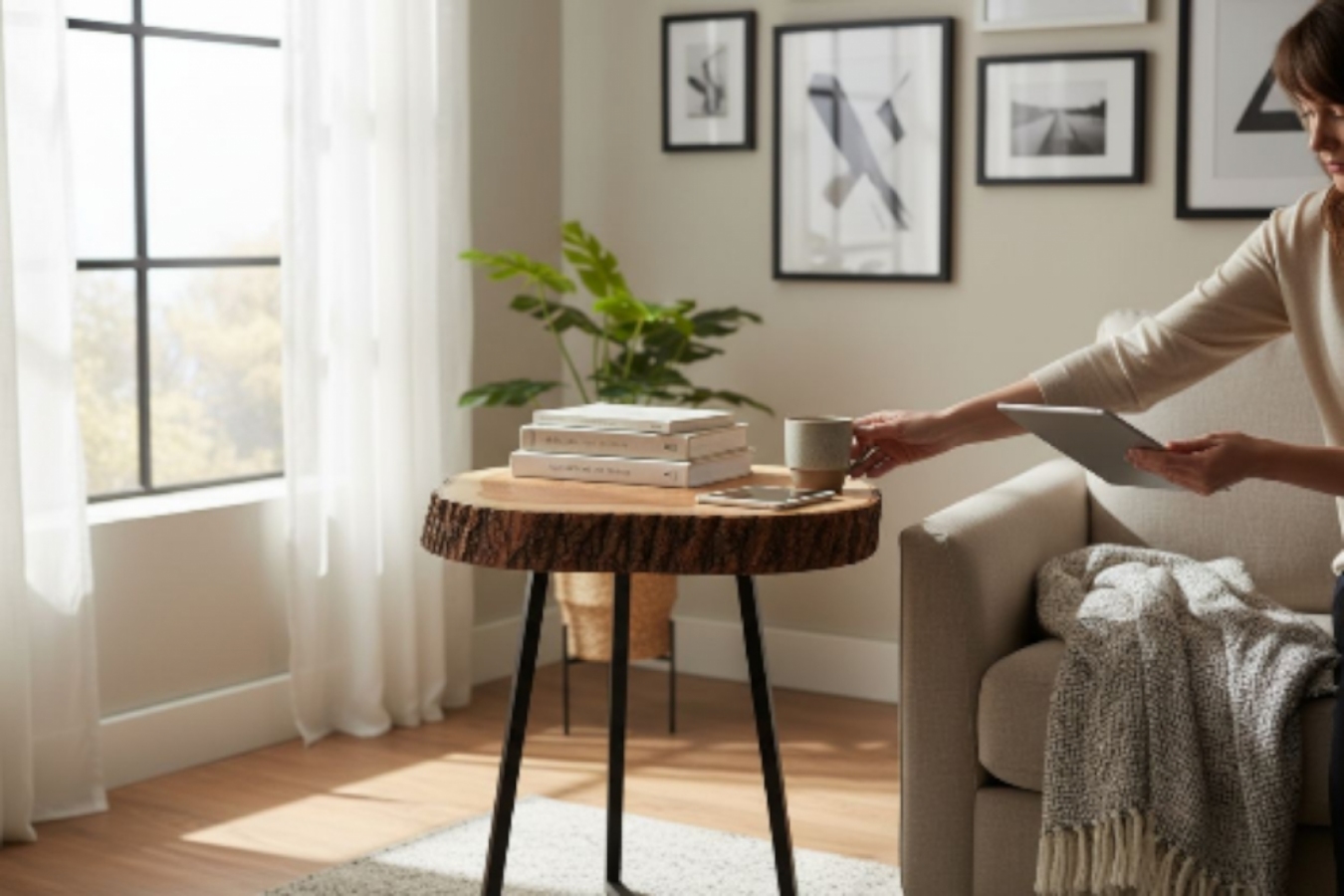 stolik kawowy z litego drewna 74x73x80 zegar gratis Drewnoma