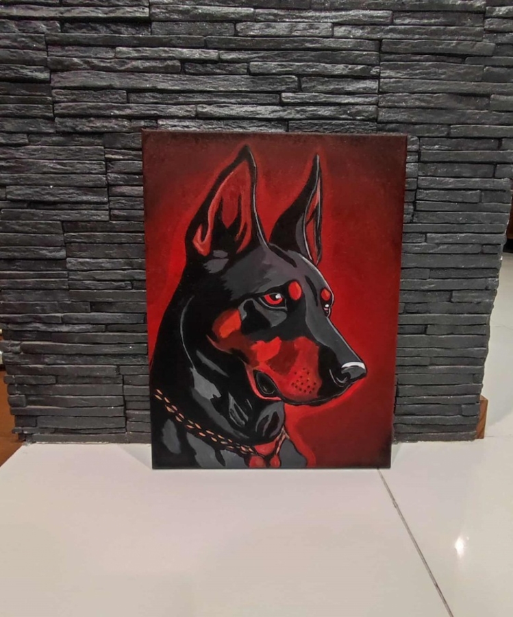Doberman obraz na płótnie