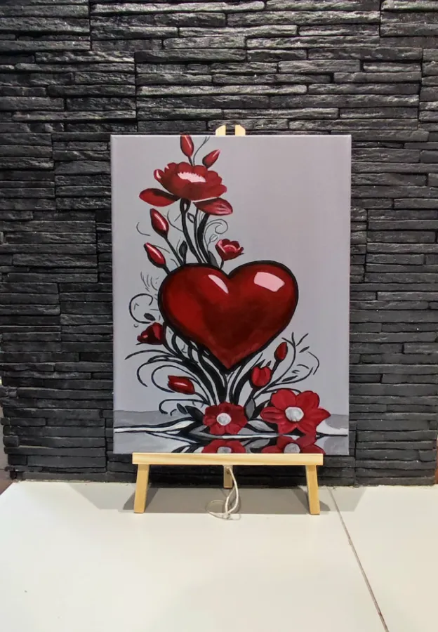 Czerwone serce obraz na płótnie