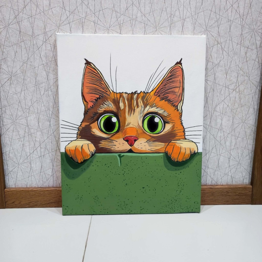 Rudy kot obraz na płótnie