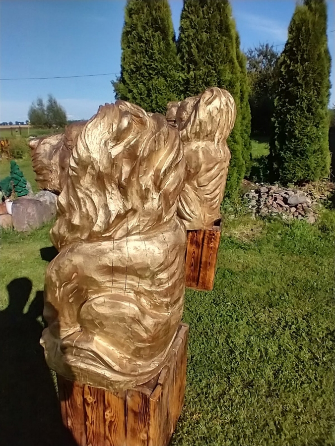 Lwy rzeźbione Dębowe