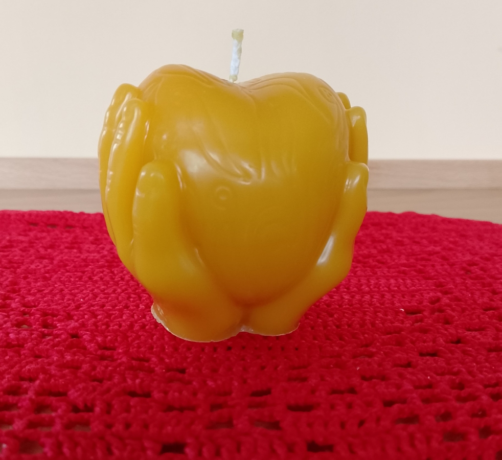 Serce, świeca z wosku pszczelego