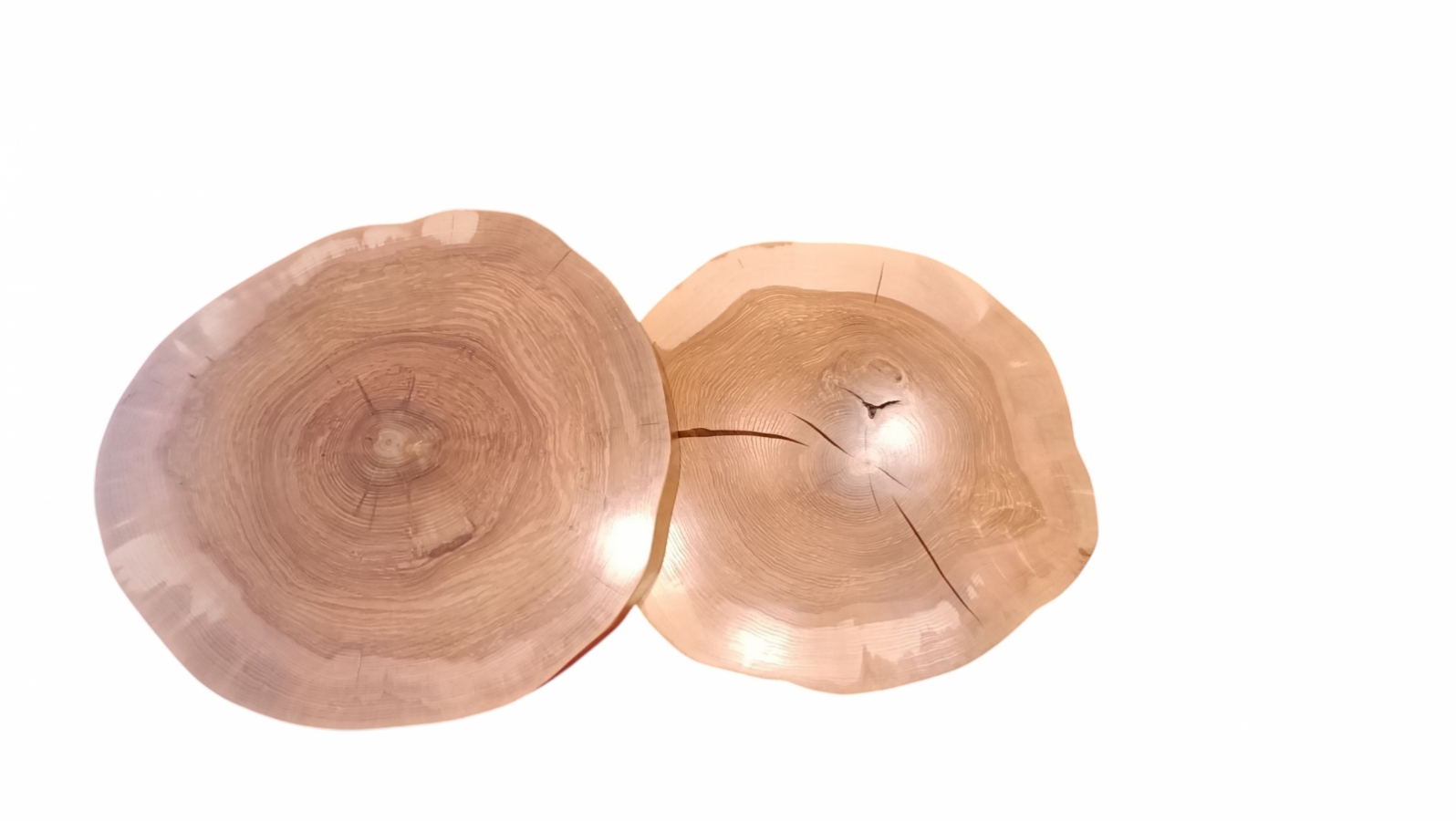 Zestaw 2 stolików kawowych z litego drewna