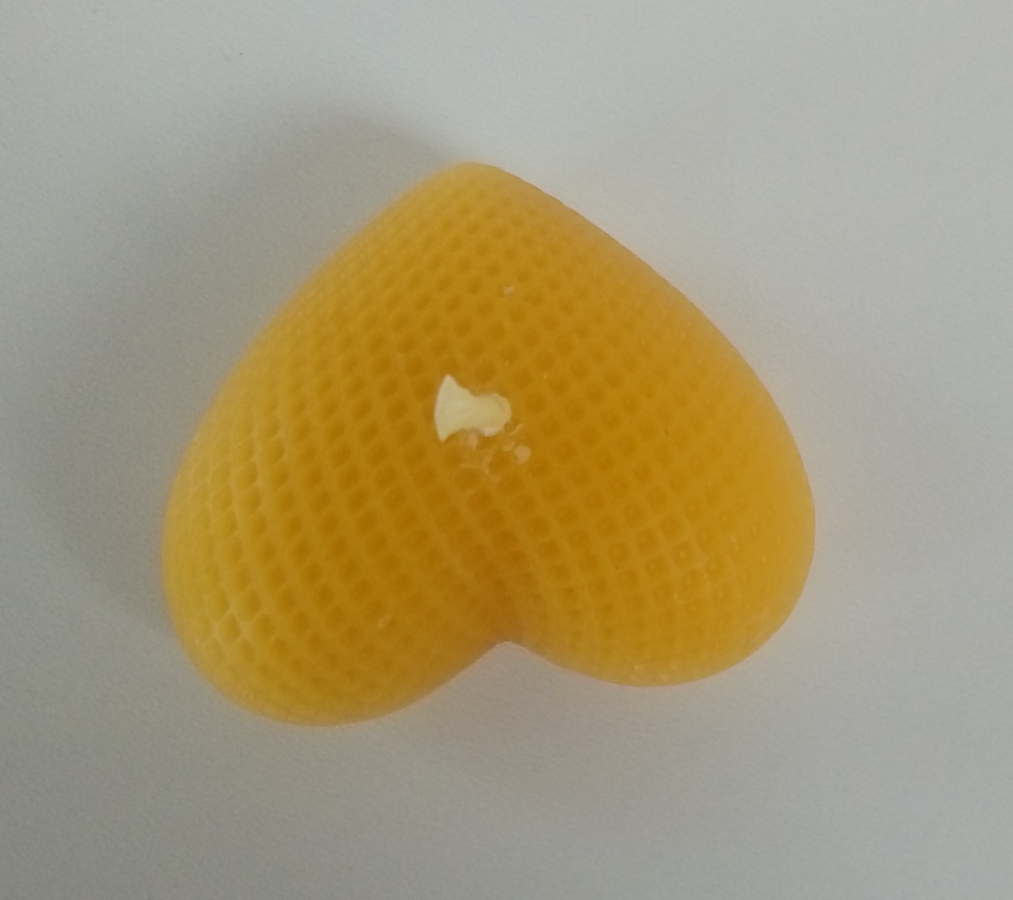 Serduszka dwa, świece z wosku pszczelego, 2 szt.