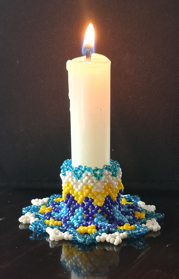 Świecznik z koralików TOHO