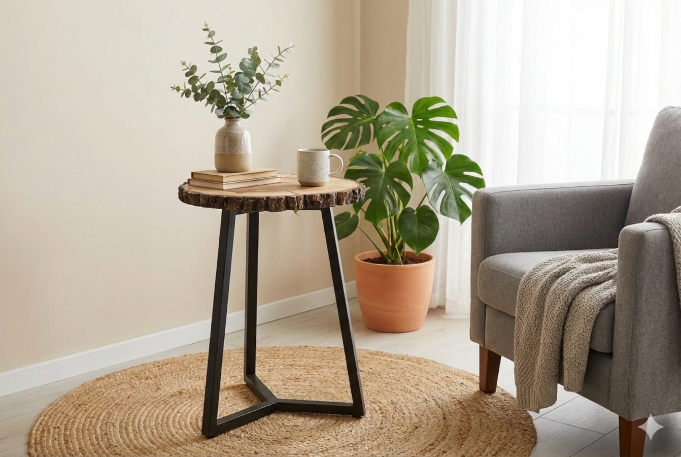 Nowoczesny stolik kawowy z litego drewna Drewnomalak 78cm