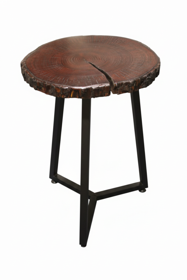 Stolik kawowy z litego drewna loft wysoki