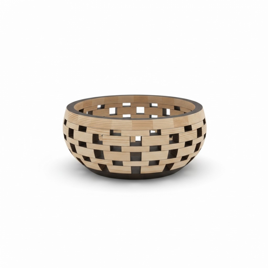 Ażurowa misa z drewna sosny – ręcznie toczona – Unikat