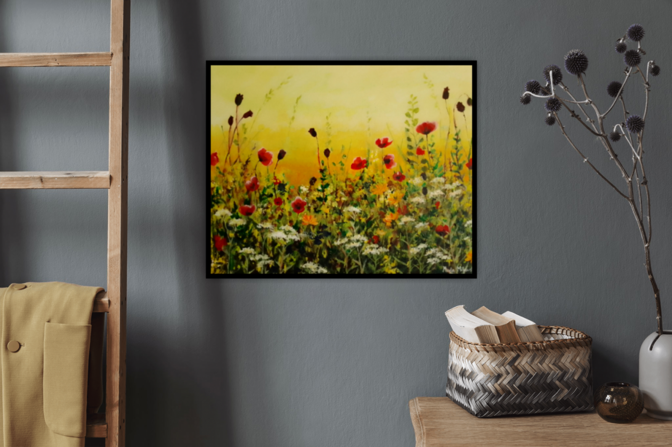 Słoneczna łąka z makami