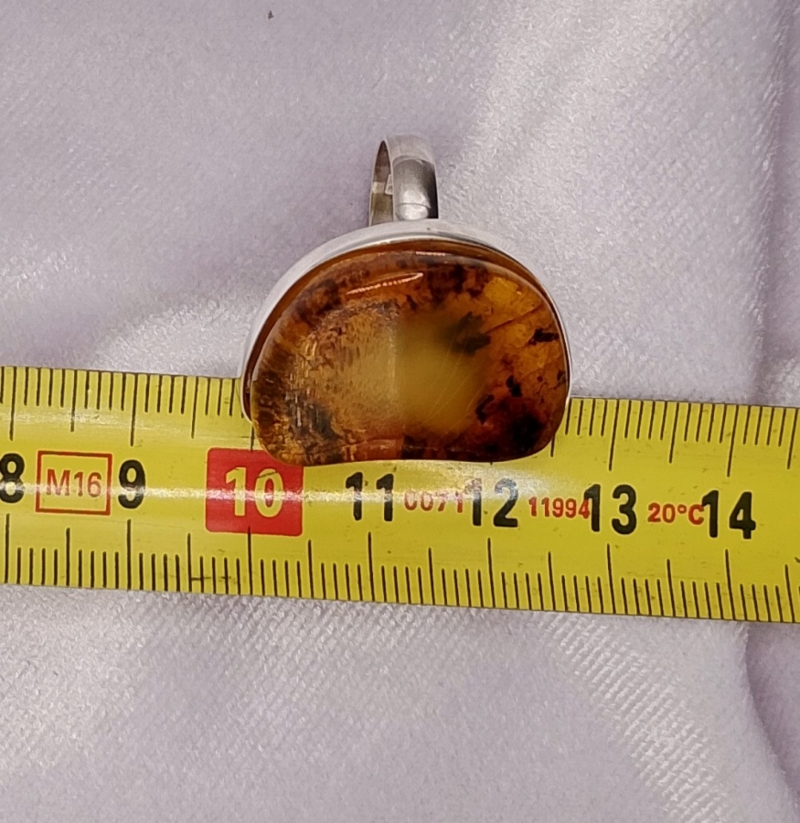 Pierścionek z bursztynem Rozmiar/Średnica wew. (mm) 20/19,09