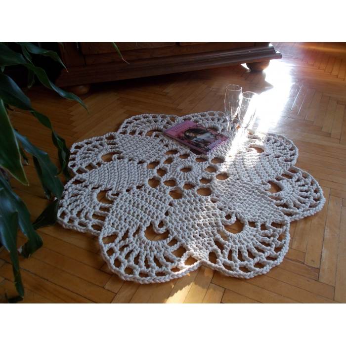 Dywan Kremowy ze sznurka bawełnianego