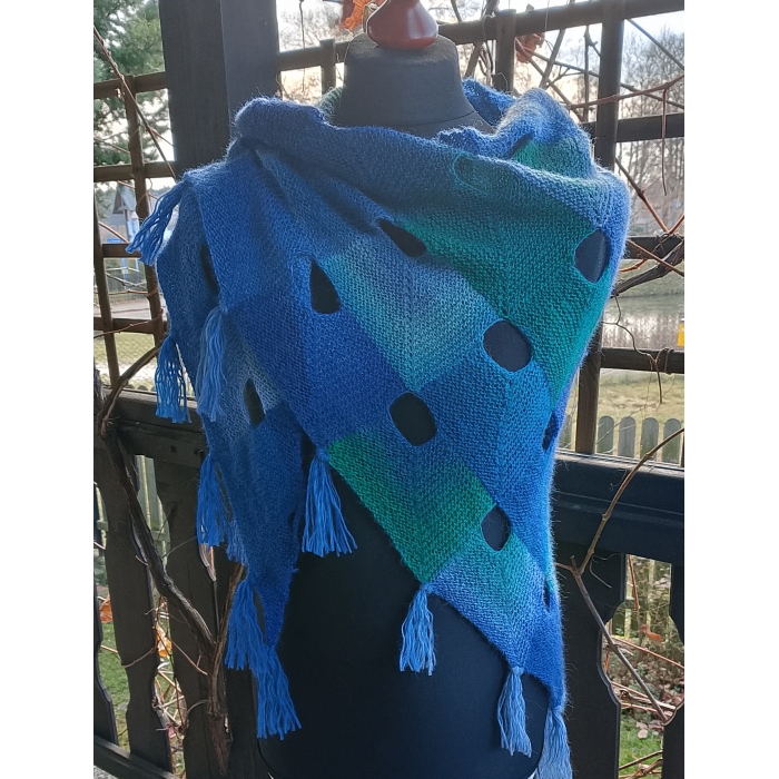 Chusta niebiesko turkusowo zielona