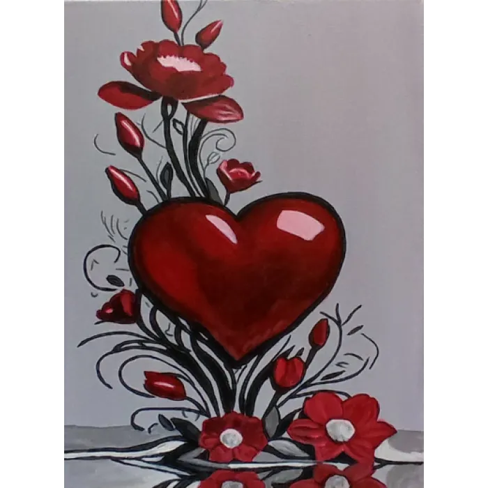 Czerwone serce obraz na płótnie