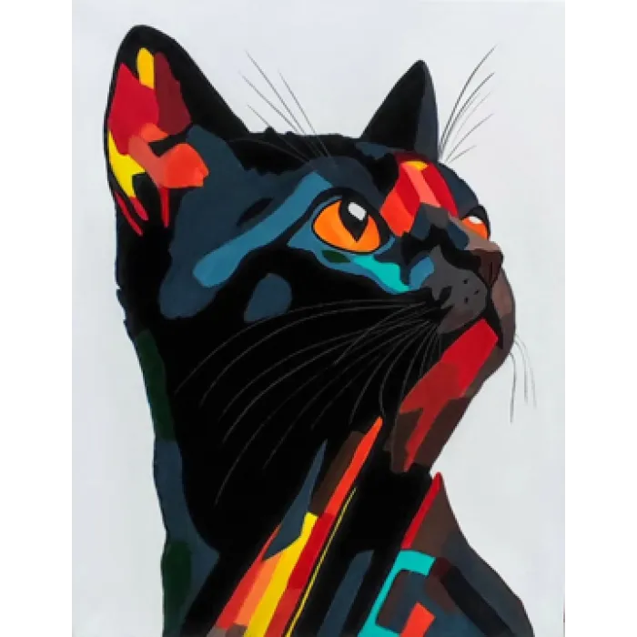 Czarny kot obraz na płótnie