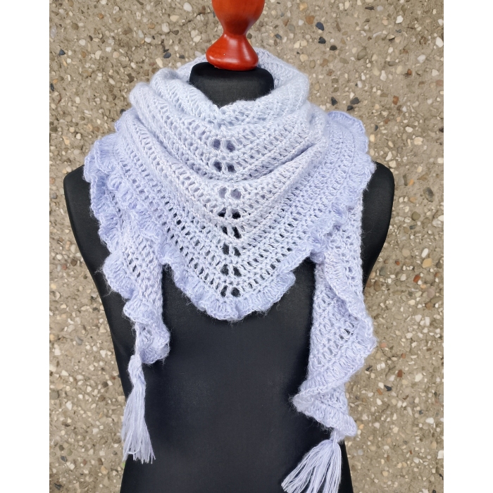 Błękitna chusta z falbanką