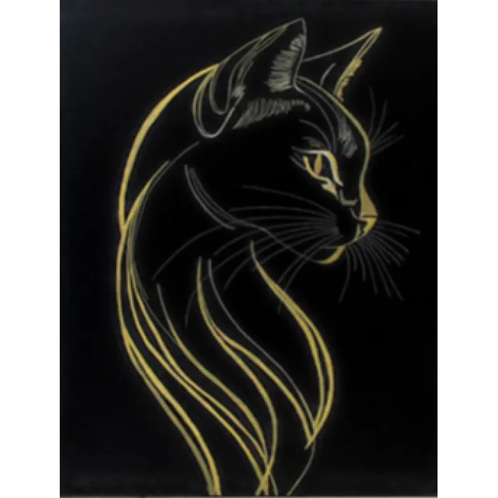 Czarny kot obraz na płótnie