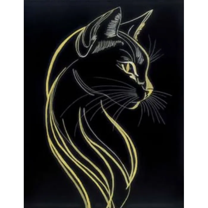 Czarny kot obraz na płótnie