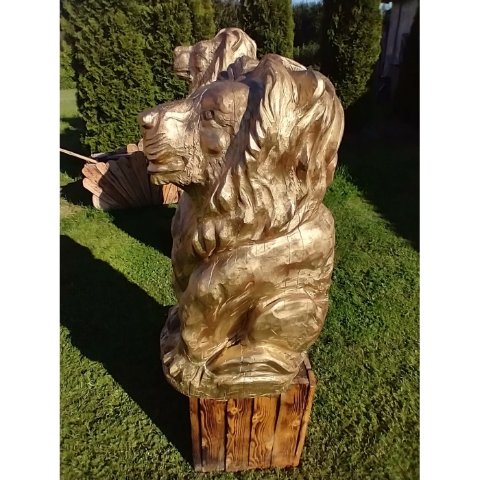 Lwy rzeźbione Dębowe