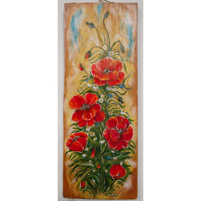 Maki na postarzałej  desce