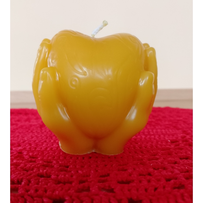 Serce, świeca z wosku pszczelego