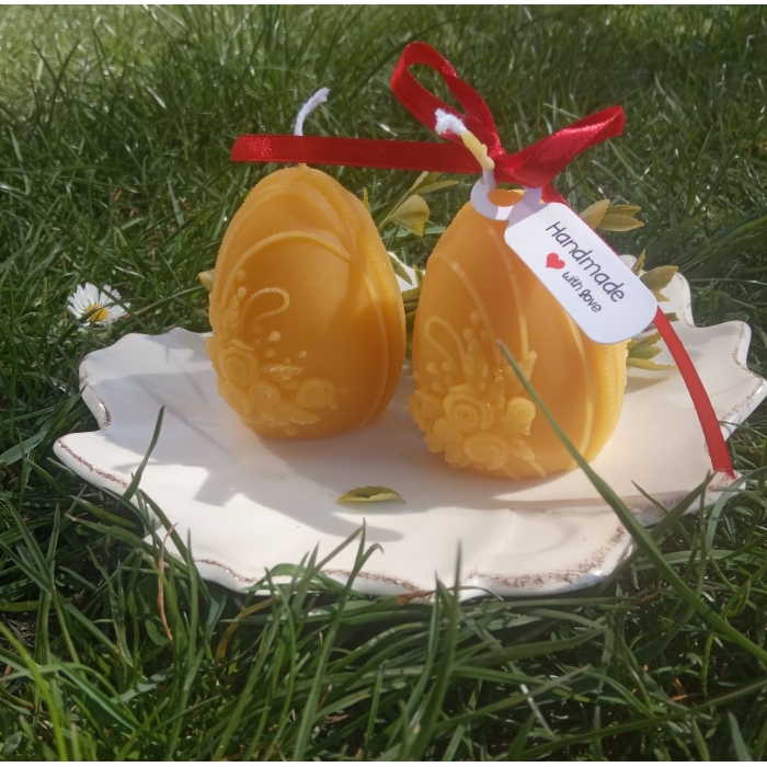 Wielkanocne świece z wosku pszczelego, kpl 2 szt