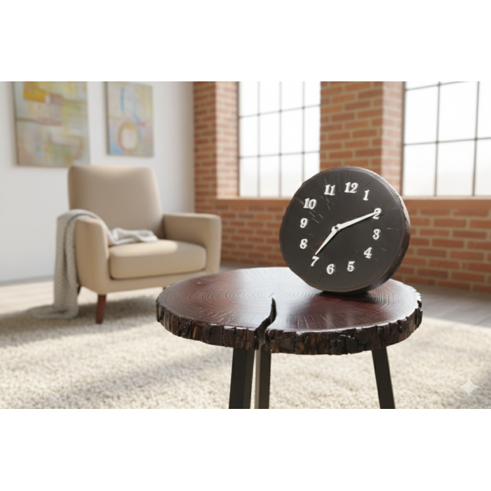 Stolik kawowy z litego drewna loft wysoki