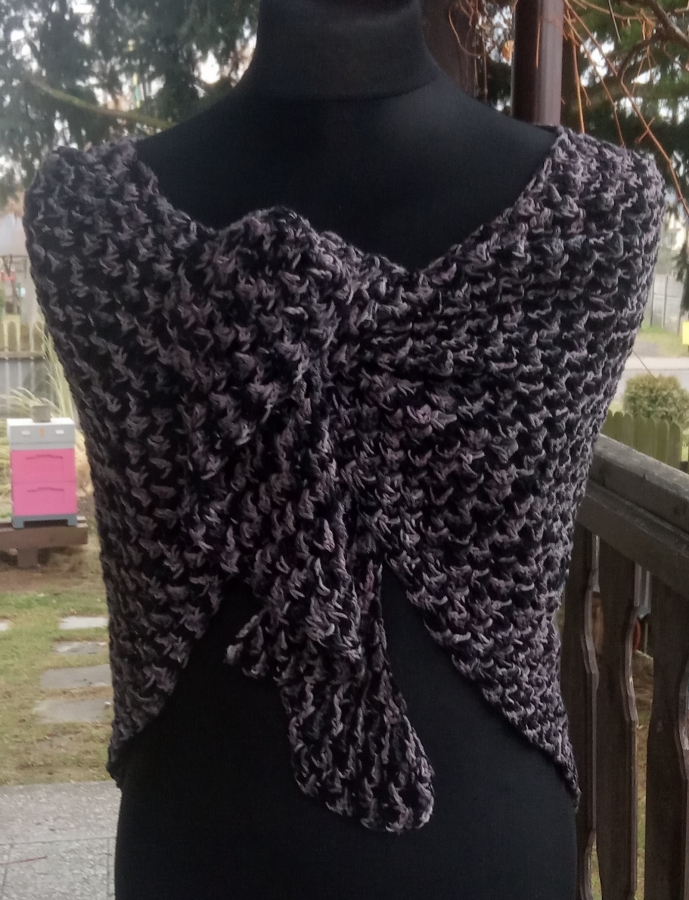 Chusta szary melanż z bawełną