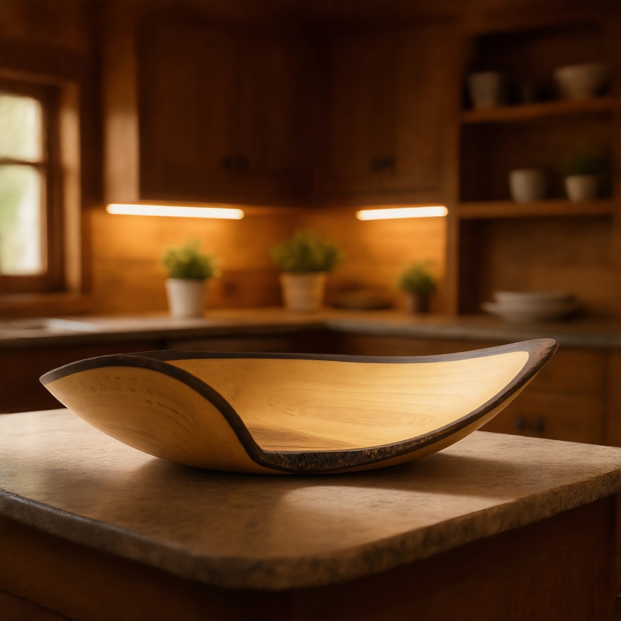 Misa z drewna orzecha - ręcznie toczona - Eteryczny Orzech