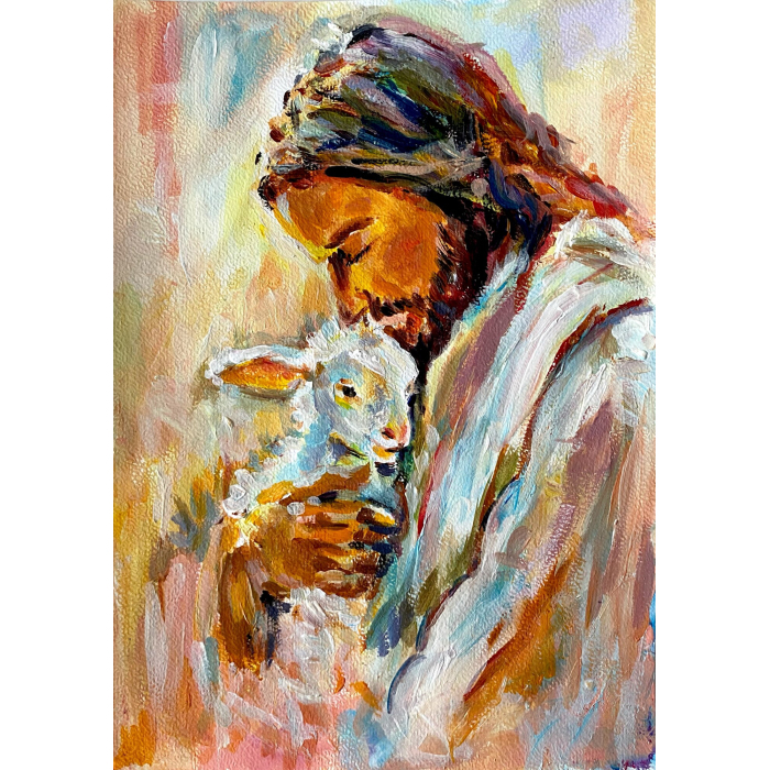 Pan Jezus Pasterz z owieczką /z barankiem 