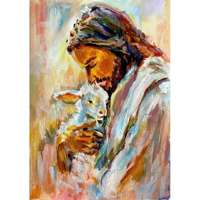 Pan Jezus Pasterz z owieczką /z barankiem 